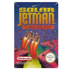 Cartel de metal retro para videojuegos Solar Jetman Nintendo Nes 20*30 cm