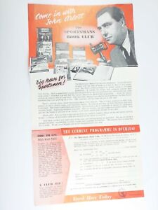 The Sportsmans Book Club July - December 1955 Membership subscription leaflet