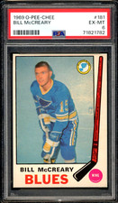 1969-70 OPC O-PEE-CHEE NHL Hockey #181 Bill McCreary PSA 6 EX-NM St. Louis Blues