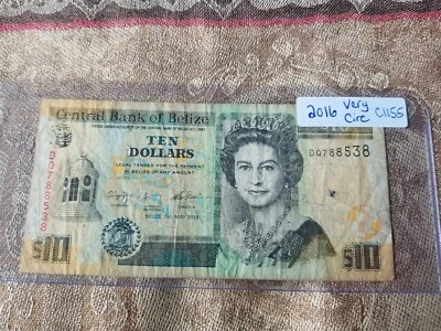 Belize 10 Dollars 2016 Very Circulated - C1155 Tariff Incl - Image 1 of 2
