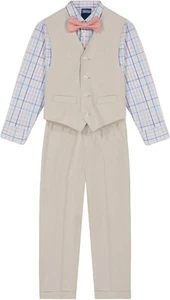 IZOD Boys' 4-Piece Set with Collared Dress Shirt, Tie, Vest, and Pants  - Picture 1 of 67
