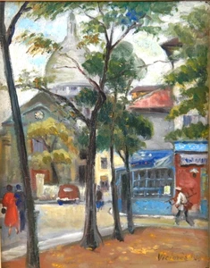 French Impressionist Oil Painting On Canvas By Victore's 1950 30cm x 25cm Framed - Picture 1 of 11