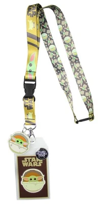 Star Wars The Mandalorian The Child Lanyard Porta Identificación con Dije de Goma y Foto 1 de 3