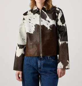 Capelli di pelle bovina da donna genuina sulla giacca di pelle Cappotto di pelliccia naturale in vera pelle di mucca - Foto 1 di 6