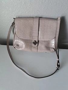 Patricia Nash Leder Perdoux Crossbody grau Kroko sehr schöner Zustand - Bild 1 von 14