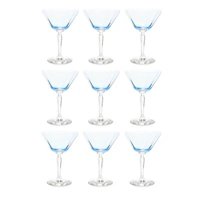 Оптические бокалы для шампанского/высокого шербета Fostoria Azure Blue 5 1/4 дюйма (9) 5082-5282 - Изображение 1 из 4