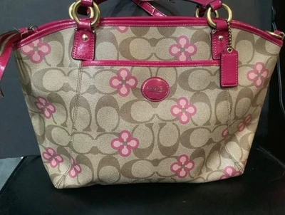 BOLSO DE MANO COACH PEYTON FIRMA ROSA TRÉBOL MARRÓN TOSTADO K1276 F2190 Foto 1 de 4