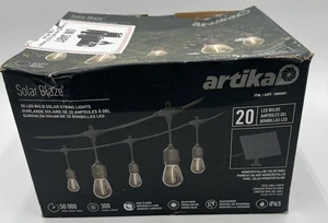 Cadena de luces para exteriores Artika Solar Blaze 42 pies 20 bombillas LED resistentes a la intemperie - Imagen 1 de 10