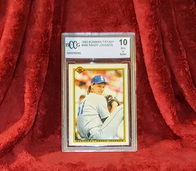 Randy Johnson 1990 Bowman Tiffany #468 Mariners 1st Bowman BCCG 10 🔥HOF TIFFANY Foto 1 de 2