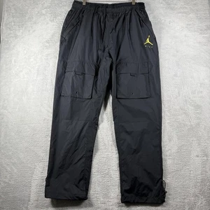 Nike Air Jordan Pants Mens XL Black Loose Jumpman Cargo Joggers Windbreaker - Picture 1 of 13