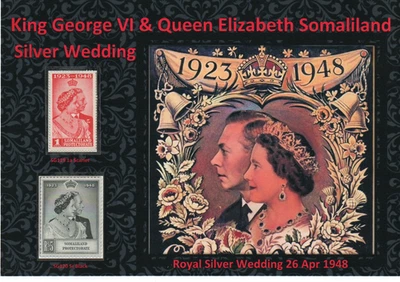 KGVI 1948 NICE DISPLAY OF SOMALILAND ROYAL SILVER WEDDING MINT MM#1 - Image 1 of 2