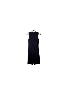 Theory Kenza Leinenmischung A-Linie Kleid Schwarz Größe 8 - Bild 1 von 4