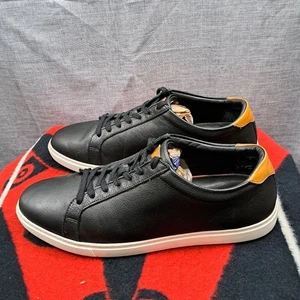 Size 13D Men Allen Edmonds Courtside Men's Black Leather Lace Up Sneaker - Picture 1 of 14