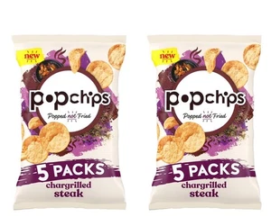 2 x Popchips Chargrilled Steak Multipack Crisps 5x17g - Picture 1 of 2