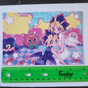 Yu-Gi-Oh Yami & Yugi Angels Fan Postcard Mini Print Anime Yugioh Duel  Kuriboh - Picture 1 of 2