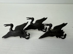 Y9527 KUGI KAKUSHI Decorative nail head cover Crane 3 pieces Japan antique decor - Picture 1 of 10