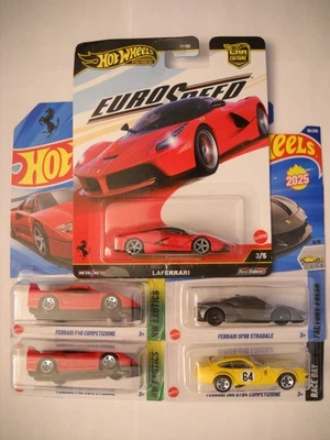 Hot Wheels Premium Car Culture Euro Speed Ferrari LaFerrari F40 365GTB4 Bent Lot - Image 1 of 4