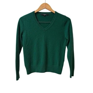 Quince Sweater Womens S Emerald Green 100% Cashmere V Neck Pullover - Picture 1 of 8