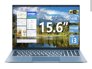 Naclud 15.6” Laptop Windows 11, 16GB RAM 1TB SSD, Core i3, FHD Display - Picture 1 of 10
