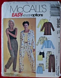 McCall's Pattern 3856 Sz Xsm Sml Med Misses Tops Camisole Shorts Pants Uncut FF - Picture 1 of 2
