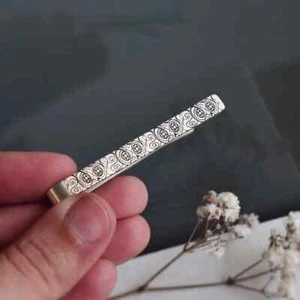 Precioso clip de barra de corbata estilo diseño Art Deco para hombre en plata pura 935 Argentium - Imagen 1 de 8