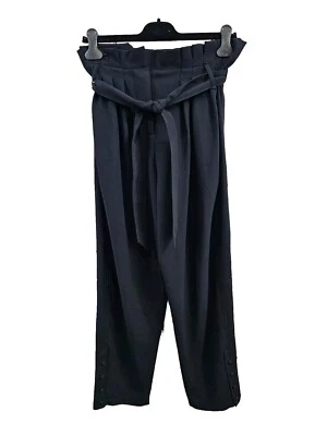 DMS Womens 38 Iro Paperbag Waist Belted High Rise Dress Pants Slacks Black EUC - Изображение 1 из 4