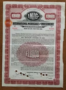 Certificado internacional de acciones de bonos hipotecarios e de inversión de 1928 - Imagen 1 de 1