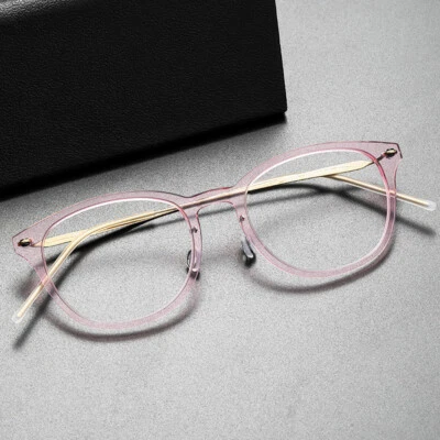 Marco de gafas ovalado de titanio con lente transparente color degradado pequeño hombre mujer Foto 1 de 4