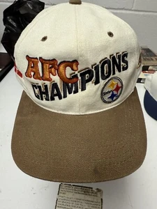 Vintage Pittsburgh Steelers Hat Cap Snapback AFC Champions Super Bowl 1996 90s - Picture 1 of 5