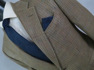 Classic CHAPS Ralph Lauren English hounds tooth 100% pure silk sport coat 38 R - Picture 1 of 11