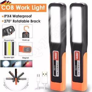 2X COB LED KFZ Arbeitsleuchte Akku Werkstattlampe Handlampe Mit-Magnet Stablampe - Bild 1 von 11