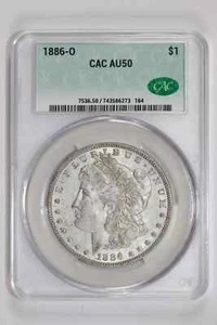 1886-O MORGAN DOLLAR CACG AU50 - Picture 1 of 2