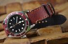 Ma Watch Strap 22 20 18 Mm Red Bay Genuine Box Calf Vintage Leather Fits Tudor