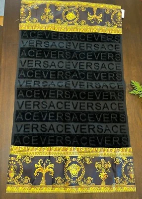 Versace barroco negro diseñador toalla de baño paño de lavado/toalla de mano Foto 1 de 4