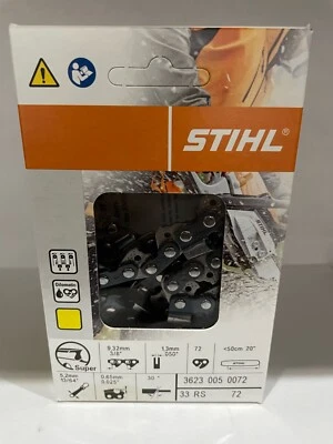 MOTOSIERRA 33RS 72 STIHL NUEVA 20 pulgadas 3/8.50 72 DRIVES BLADE AGRESIVA Foto 1 de 4