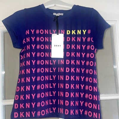 👕Girls DKNY Navy Blue T-Shirt - Age 6  - BNWT - Image 1 of 3