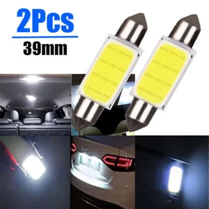2Pcs COB 39mm White Festoon Interior Dome LED Light Car Lamp Bulb Auto Universal - Picture 1 of 13