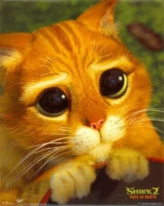 SHREK 2 - PUSS IN BOOTS CUTE CAT FACE POSTER PRINT - Picture 1 of 1