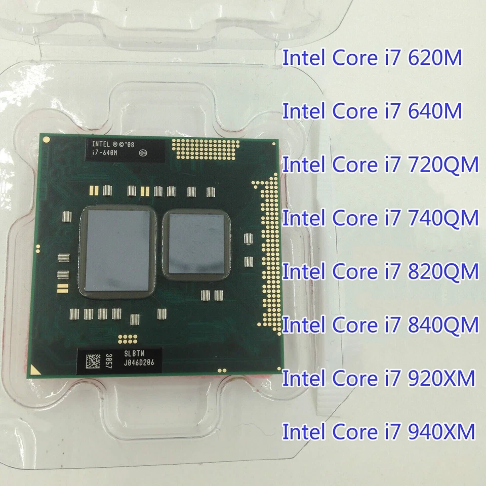 Intel Core i7 620M i7 640M i7 720QM i7 740QM i7 820QM i7 840QM i7 920XM i7 940XM - Image 1 of 4