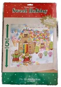 Gingerbread Candy House Wall Scene Setter Christmas Party Decorations 5 Ft Tall - Picture 1 of 6