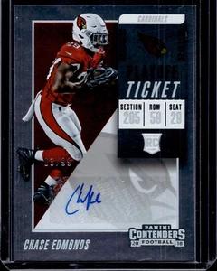 2018 Contenders Football Chase Edmunds #180 Rookie RC Playoff Ticket Auto /99 - Picture 1 of 2