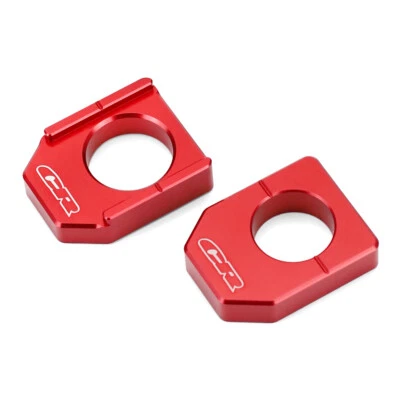 CR LOGO 2 pcs Rear Chain Adjuster Axle Block For HONDA CR125R CR250R 2000-2007 - Image 1 of 4