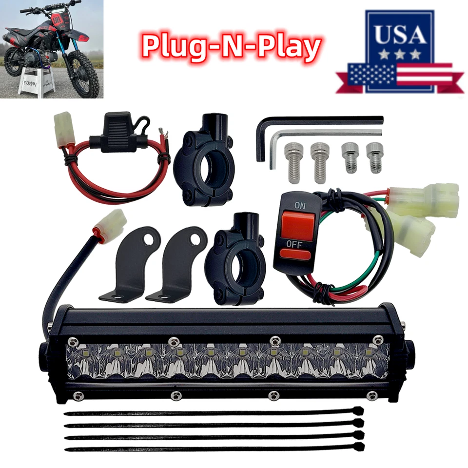 US For Yamaha Raptor700R/125/250 Banshee Blaster LED Headlight Light Bar&Switch - Image 1 of 4
