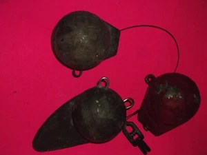 (3) LEAD DEEP DROP DOWN RIGGER CANNONBALL WEIGHTS 1-10LB 2-8LB BRASS EYES - Picture 1 of 1