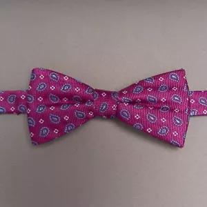 Saddlebred Bow Tie Mens Multicolor Silk Blend Adjustable Pre-Tied Purple - Picture 1 of 10