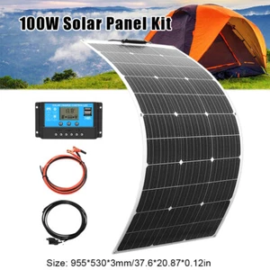 100W Flexibles Solarmodul-Kit Monokristallines Solarmodul 10A Regler RV Boot RV - Bild 1 von 10