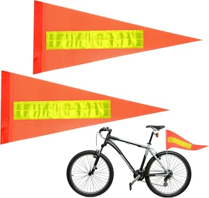 2 Pieces Replacement Safety Flag Pennant High Visibility Bike Safety Flag with P - Picture 1 of 12