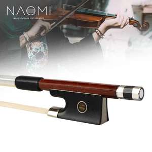 4/4 Violin Bow Brazilwood Octagonal Stick Seep Leather Wrap Ebony Frog Bow - Picture 1 of 6