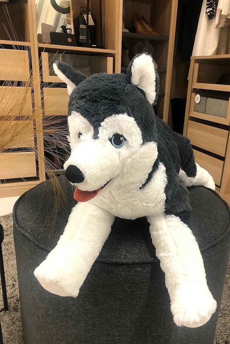 Uni-Toys Husky Yukon Plüschhund – Schwarz-weiß Liegend, 29 Cm, Kuschelweich & Naturgetreu