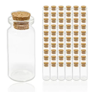 60x 10 ml frascos de vidrio con corcho tarros de especias pequeños mini vasos regalos para invitados - Imagen 1 de 2